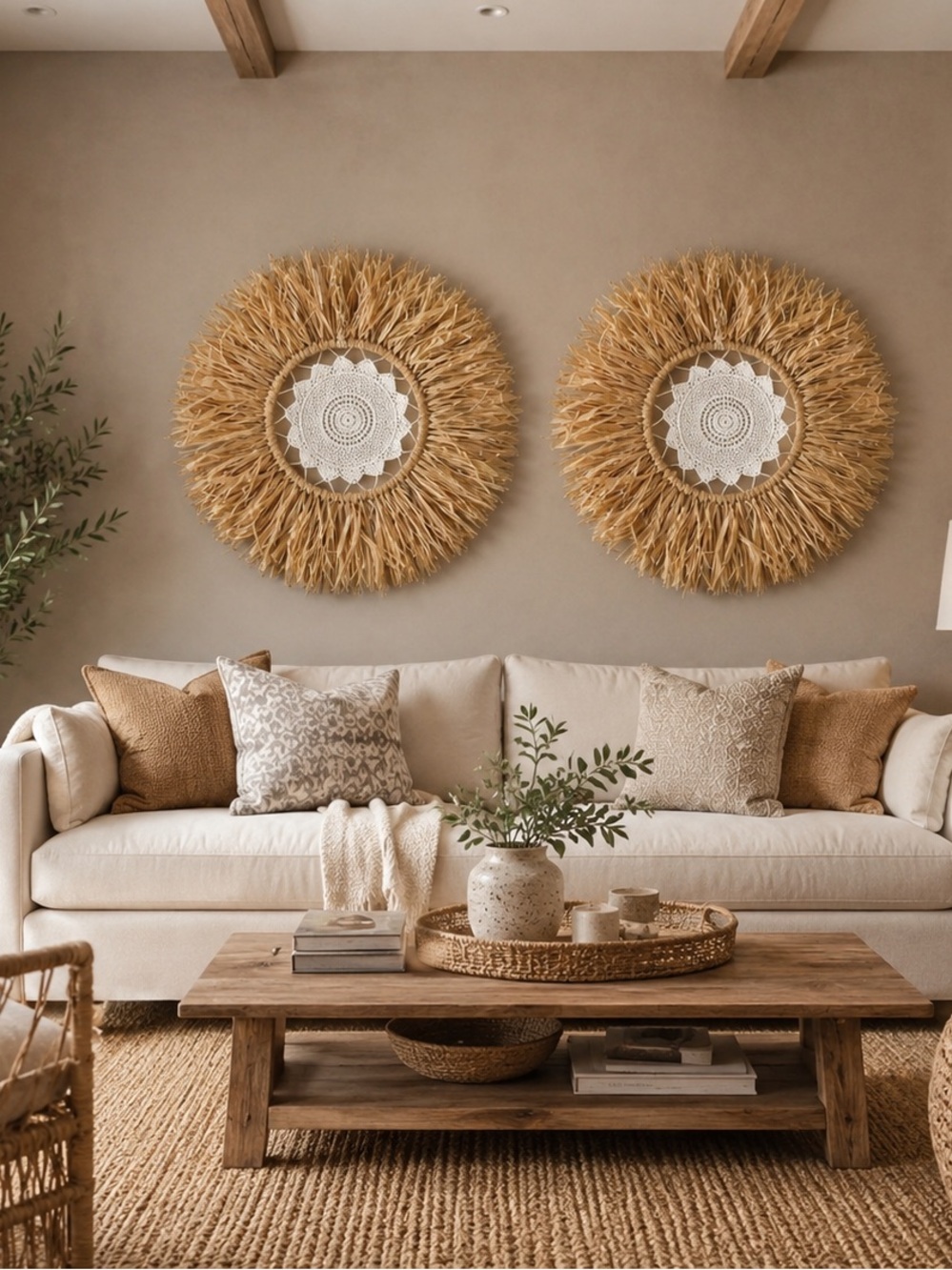 47th & Main Bohemian Fringe Lacey Wall Decor - Set of 2~NWT - Picture 2 of 5